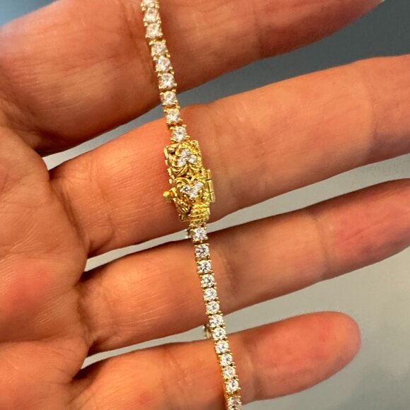 Judith Ripka 14K Clad 6-3/4" Diamonique Tennis Bracelet - Picture 8 of 11